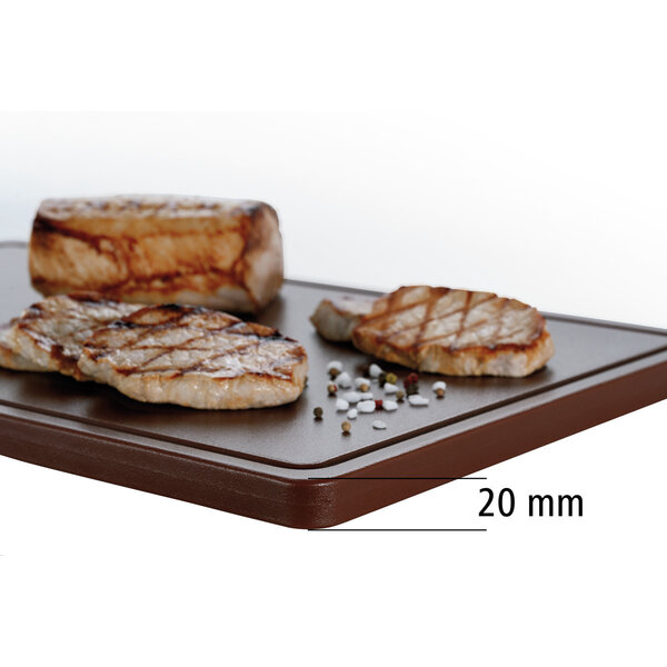 Snijplank | PRO | Bruin | Polyethyleen | Met Sapgoot | 530x325x20mm