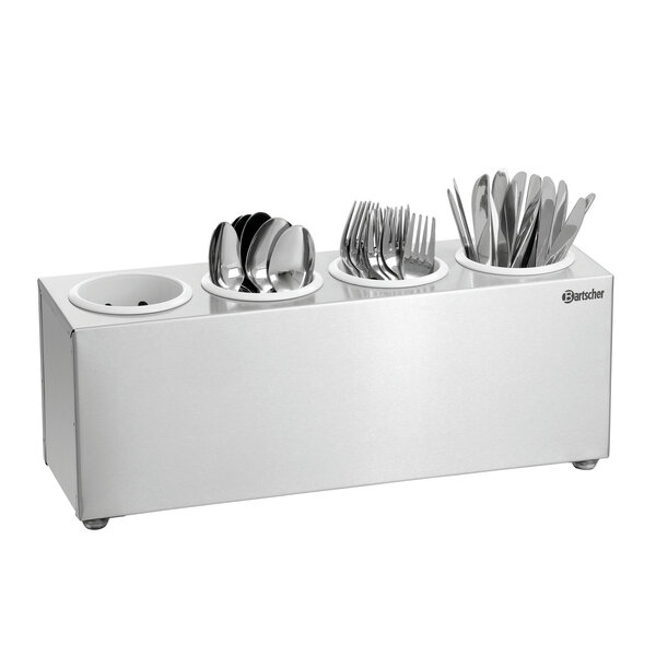 Bestekkorfhouder | BK40L | 4 Vakken | Voor 4 Bestekkokers Ø90x140(h)mm | Chroomnikkelstaal