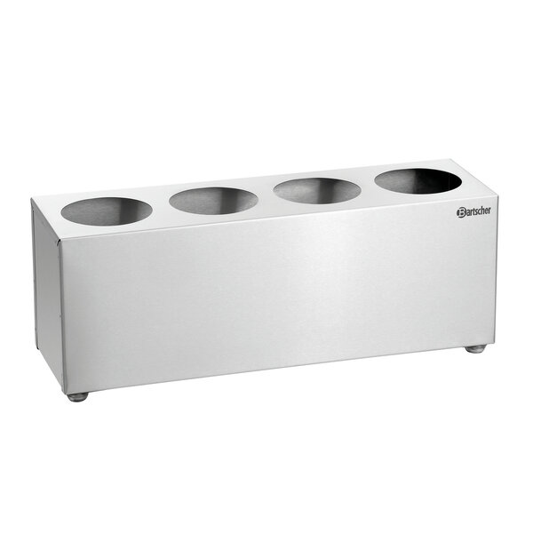 Bestekkorfhouder | BK40L | 4 Vakken | Voor 4 Bestekkokers Ø90x140(h)mm | Chroomnikkelstaal