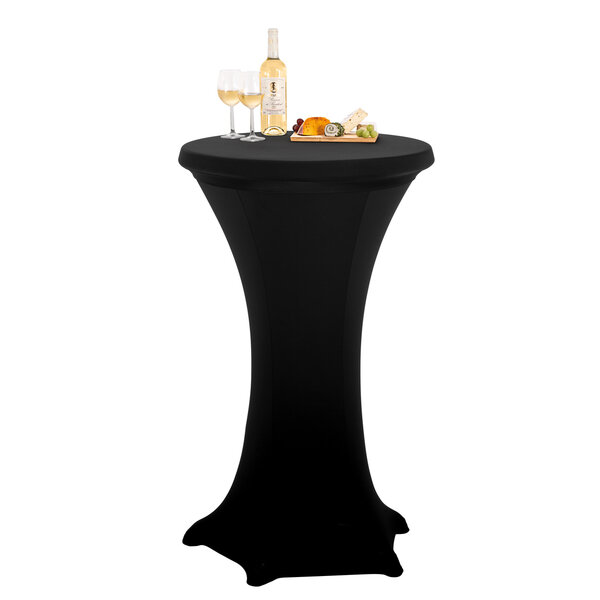 Hoesset Voor Statafel | 700 S | 5-Poots | Zwart | Micropolyester/Elastaan | Max. Ø700mm Tafelblad, 1170mm Tafelhoogte