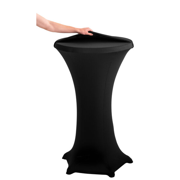 Hoesset Voor Statafel | 700 S | 5-Poots | Zwart | Micropolyester/Elastaan | Max. Ø700mm Tafelblad, 1170mm Tafelhoogte
