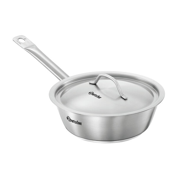 Braadpan | E200-D1 | Ø200mm | Hoogte 65mm | CNS 18/10 | Inductie | Drielaagse Sandwichbodem | Inclusief Deksel