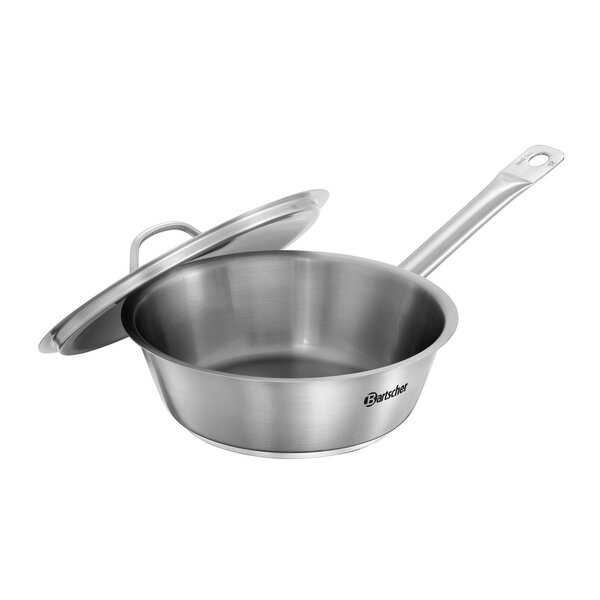 Braadpan | E200-D1 | Ø200mm | Hoogte 65mm | CNS 18/10 | Inductie | Drielaagse Sandwichbodem | Inclusief Deksel