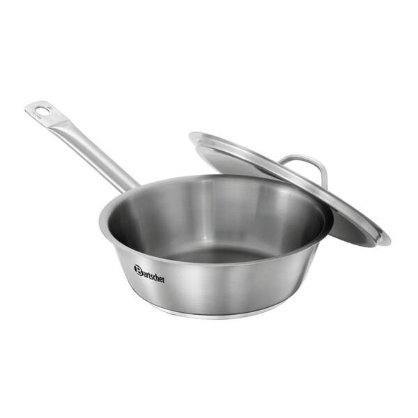 Braadpan | E200-D1 | Ø200mm | Hoogte 65mm | CNS 18/10 | Inductie | Drielaagse Sandwichbodem | Inclusief Deksel