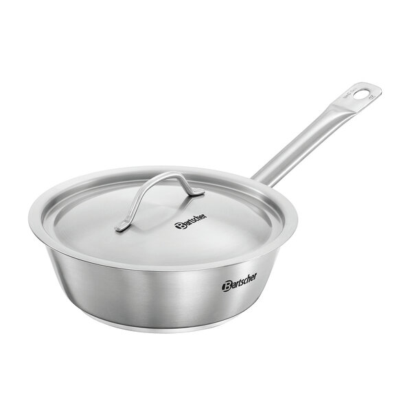 Braadpan | E200-D1 | Ø200mm | Hoogte 65mm | CNS 18/10 | Inductie | Drielaagse Sandwichbodem | Inclusief Deksel