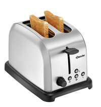 Bartscher Sleuftoaster | TBRB20 | 2 Sleuven | 6 Bruiningsniveaus | Ontdooien, Opwarmen, Bagelfunctie | 880W, 230V