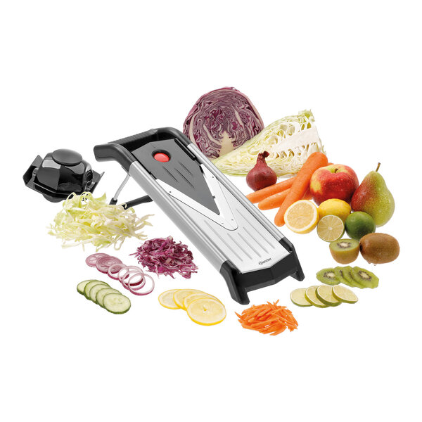 Mandoline | Mandoline 50 | RVS/Kunststof | 5 Snij-inzetstukken | Snijdiktes 1.5, 2.5, 3.5 en 7mm