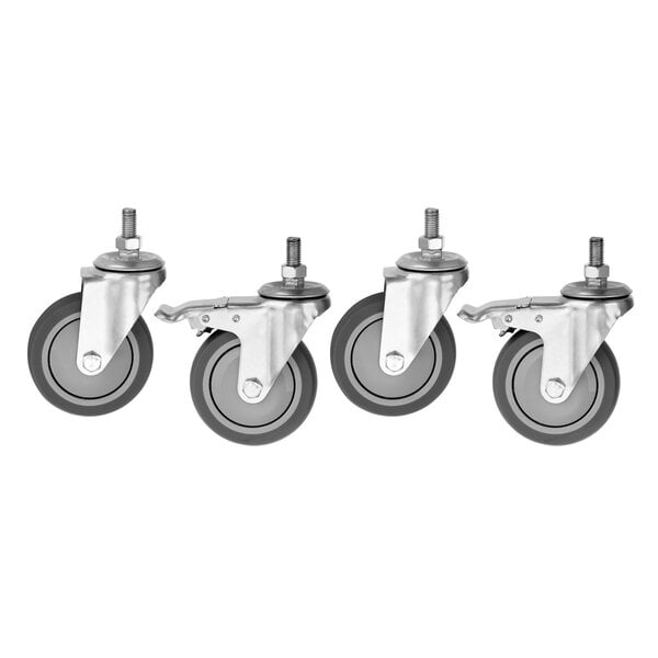 Rollenset | Easy TKM | 4 Zwenkwielen, 2 Met Rem | Ø100mm | 100kg Per Wiel