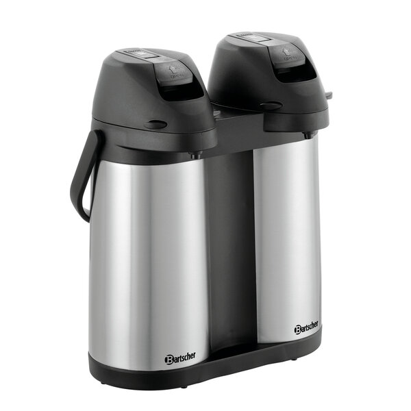 Dubbele Isolatiepompkan | Duo 1.9L-ST | 2x1.9L | Dubbelwandig | RVS/Kunststof | Pompsysteem