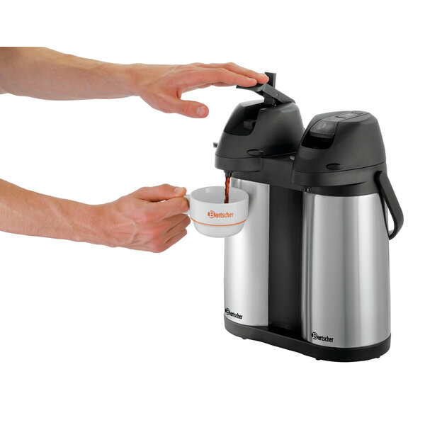 Dubbele Isolatiepompkan | Duo 1.9L-ST | 2x1.9L | Dubbelwandig | RVS/Kunststof | Pompsysteem