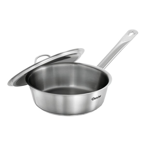 Braadpan | E240-D1 | Ø240mm | 75mm Hoog | CNS 18/10 | Geschikt Voor Inductie | Inclusief Deksel | Geborsteld Braadoppervlak