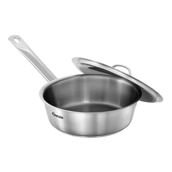 Braadpan | E240-D1 | Ø240mm | 75mm Hoog | CNS 18/10 | Geschikt Voor Inductie | Inclusief Deksel | Geborsteld Braadoppervlak