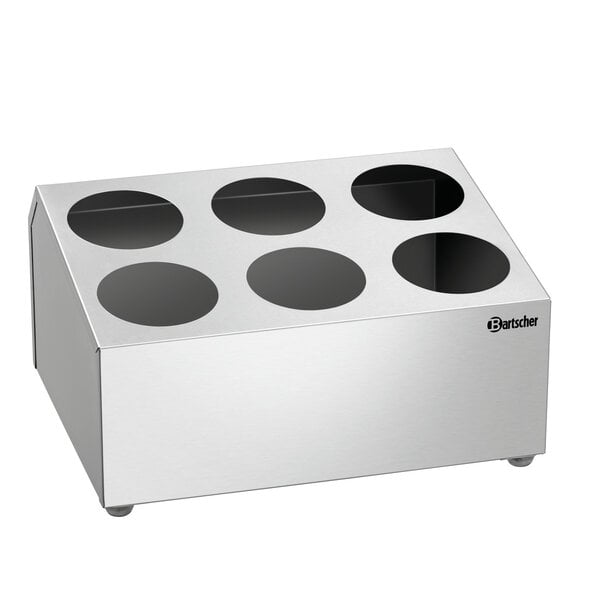Bestekkorfhouder | BK60 | 6 Vakken | Chroomnikkelstaal | Voor Kokers Ø90x140(h)mm