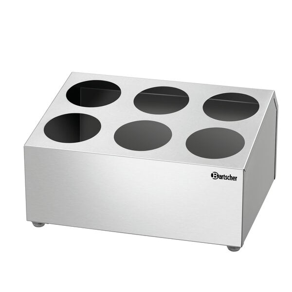 Bestekkorfhouder | BK60 | 6 Vakken | Chroomnikkelstaal | Voor Kokers Ø90x140(h)mm