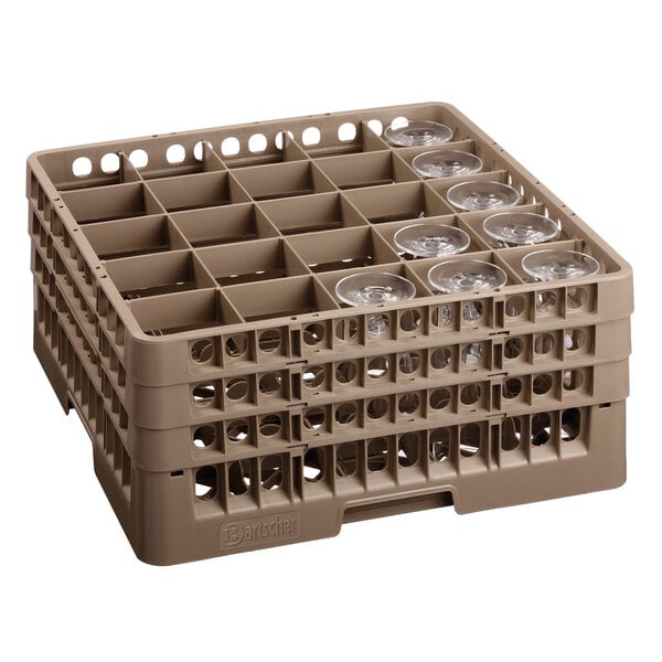 Glazenkorf | 25 Vakken | Kunststof | Vakmaat 89x89mm | 500x500mm | Inwendige Hoogte 207mm
