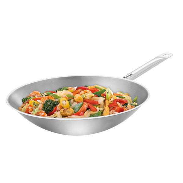 Wokpan | W385F | CNS 18/10 | 5.75L | Ø385mm | Inductiegeschikt | Drielaagse Sandwichbodem