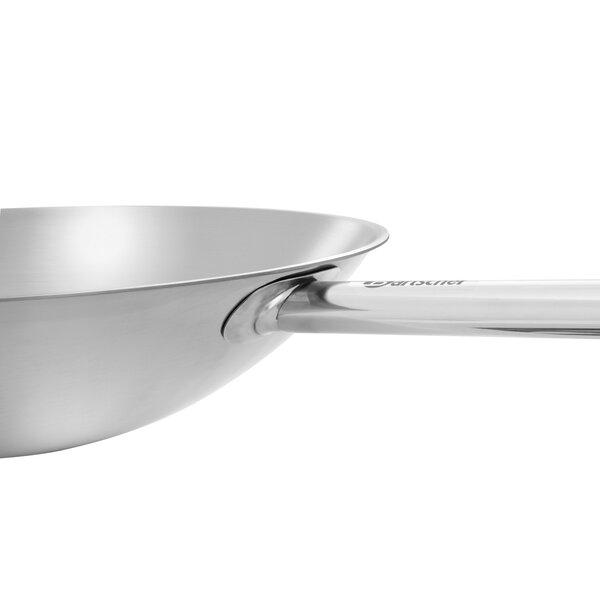 Wokpan | W385R | 6L | Inductiegeschikt | CNS 18/10 | Drielaagse Sandwichbodem | Ø385x100(h)mm
