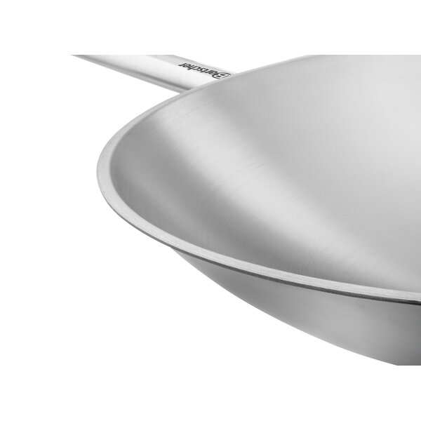 Wokpan | W385R | 6L | Inductiegeschikt | CNS 18/10 | Drielaagse Sandwichbodem | Ø385x100(h)mm