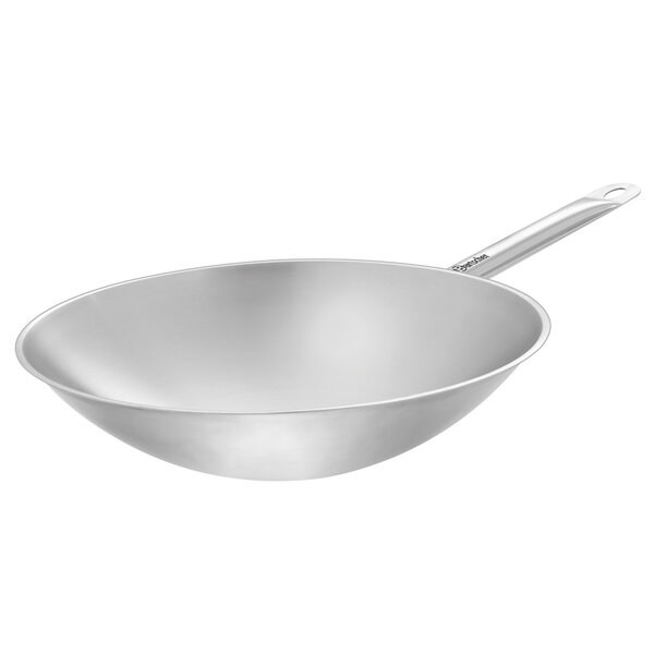Wokpan | W385R | 6L | Inductiegeschikt | CNS 18/10 | Drielaagse Sandwichbodem | Ø385x100(h)mm