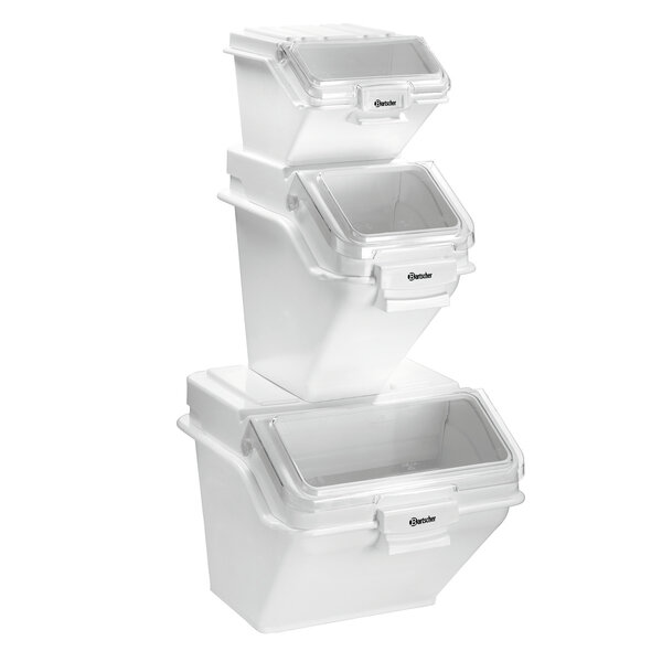 Voorraadcontainer | 47L | Stapelbaar | Transparant Vergrendelbaar Klapdeksel | Inclusief Maatbeker 500ml