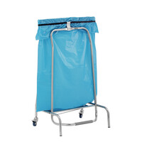 Bartscher Vuilniszakhouder | 120L | Voetpedaal | 2 Geremde Zwenkwielen | RVS, Rubber En Kunststof