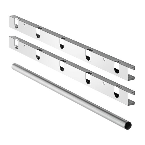 Ophangvoorziening | 2 Steunrails | Verstelbare Ophangbuis 830mm, Ø30mm | Draagvermogen 150kg | RVS/Kunststof