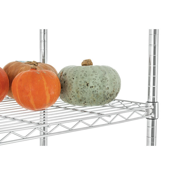 Staand Rek | 4 Roosterschappen | 900x450mm | 80kg Per Schap | 320kg Totaal | Verchroomd Staal