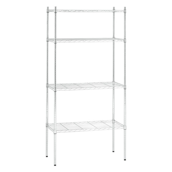 Staand Rek | 4 Roosterschappen | 900x450mm | 80kg Per Schap | 320kg Totaal | Verchroomd Staal