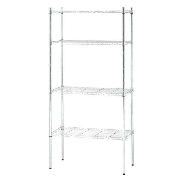 Staand Rek | 4 Roosterschappen | 900x450mm | 80kg Per Schap | 320kg Totaal | Verchroomd Staal