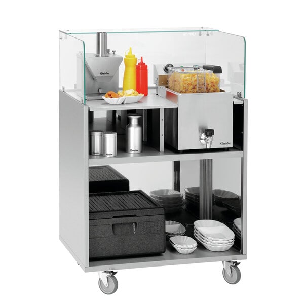 Inlegbodem | M1 Snackpoint 200 | RVS | Uitsparing Voor SNACK III Plus 380x280mm | 2 Kabelgoten | Opstelvlak 375x575mm