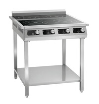 Bartscher Onderstel | 4P 3550-1 TCK | Onderste Schap | In Hoogte Verstelbare Voeten | RVS | Pootlengte 662mm | Voor Inductiekookplaten 4P 35-1 TCK En 4P 50-1 TCK