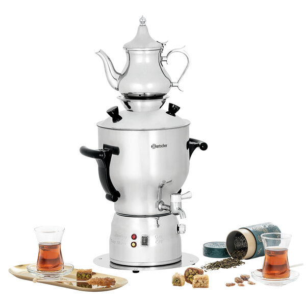 Samowar | 5L | 30-100°C | 2000W/230V | Inclusief 1L Theekan Met Theezeef