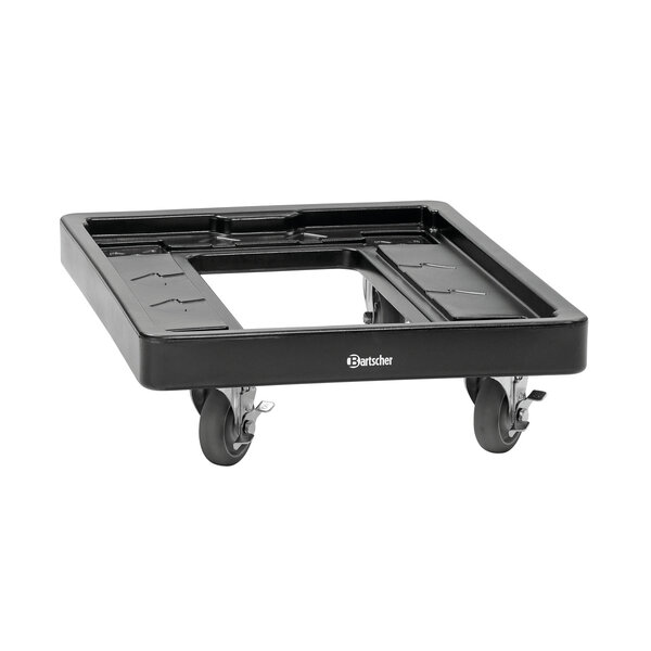 Transportwagen | Kunststof | Opstaande Rand | 2 Zwenkwielen Met Rem | 100kg | Stelvlak 490x660mm