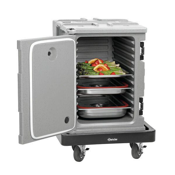 Transportwagen | Kunststof | Opstaande Rand | 2 Zwenkwielen Met Rem | 100kg | Stelvlak 490x660mm