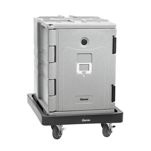 Transportwagen | Kunststof | Opstaande Rand | 2 Zwenkwielen Met Rem | 100kg | Stelvlak 490x660mm