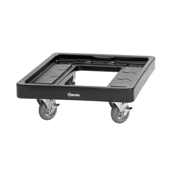Transportwagen | Kunststof | Opstaande Rand | 2 Zwenkwielen Met Rem | 100kg | Stelvlak 490x660mm