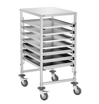 Bartscher Euronormwagen | AEN700-6040 | 7 Geleiders | Euronorm 600x400mm | Tweezijdig Vulbaar | 8kg Per Geleider | 60kg | 4 Zwenkwielen, 2 Met Rem
