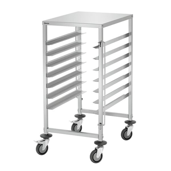 Euronormwagen | AEN700-6040 | 7 Geleiders | Euronorm 600x400mm | Tweezijdig Vulbaar | 8kg Per Geleider | 60kg | 4 Zwenkwielen, 2 Met Rem