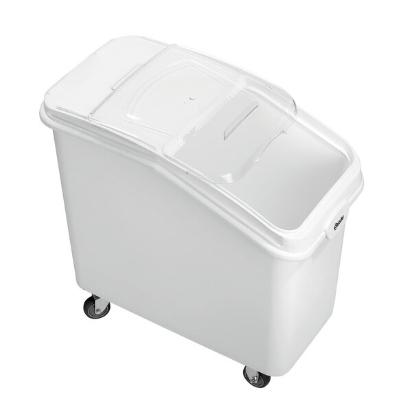 Voorraadcontainerwagen | 102L | Transparant Schuifdeksel | 2 Wielen, 2 Zwenkwielen | Max. Draagvermogen 103kg