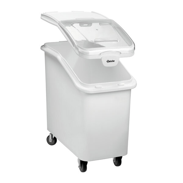 Voorraadcontainerwagen | 102L | Transparant Schuifdeksel | 2 Wielen, 2 Zwenkwielen | Max. Draagvermogen 103kg