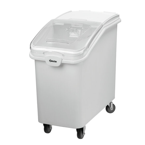Voorraadcontainerwagen | 102L | Transparant Schuifdeksel | 2 Wielen, 2 Zwenkwielen | Max. Draagvermogen 103kg