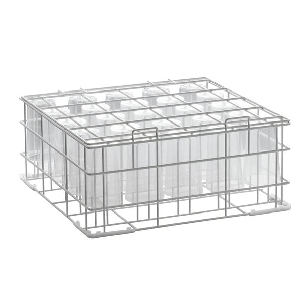 Korf Voor Herbruikbare Bekers | 500x500x235(h)mm | 25 Vakken Van 90x90mm | Geschikt Tot 190mm Hoog | Afneembaar Deksel