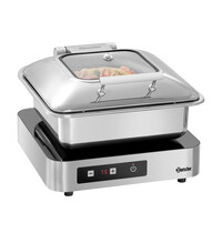 Bartscher Inductiewarmhoudplaat | IW5-1 | 1 Warmhoudplaats | 60-100°C | 500W | 230V | Max. Pandiameter 340mm | Glasveld 390x390mm | Max. 4 Apparaten In Serie Schakelbaar