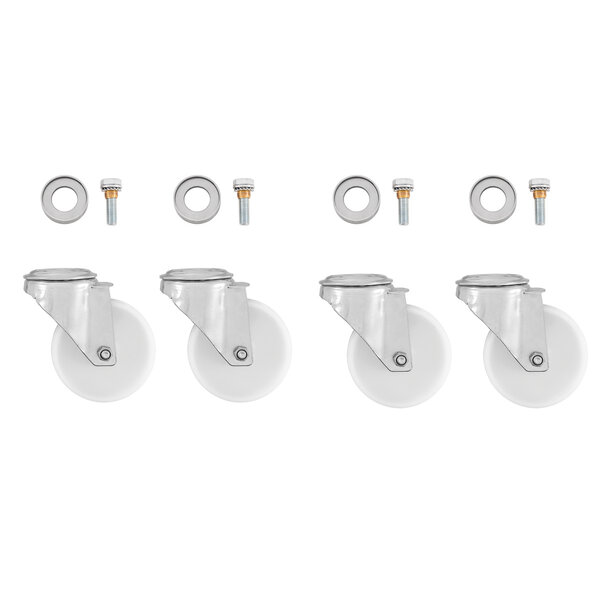Zwenkwielenset | 900 | 4 Stuks, 2 Met Rem | Ø100mm | 150kg Per Wiel | Polyamide