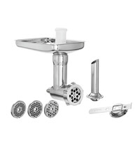 Bartscher Gehaktmolen-Set | KA | 4 Geperforeerde Schijven: 3/4.5/6/8mm | Worstvulhoorn En Gebakopzetstuk | Roestvrij Staal En Kunststof | Voor KitchenAid 