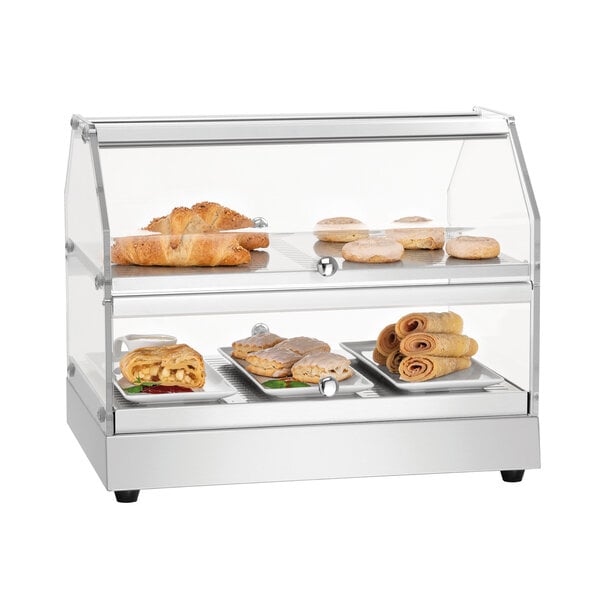 Warmhoudvitrine | BW20 | 2 Etages, 4 Klapdeuren | 30-85°C | 0.25kW, 230V | Luchtbevochtiging, Verwarming Onderste Niveau | Planchetten 475x335mm, Inwendige Hoogte 150mm Per Niveau