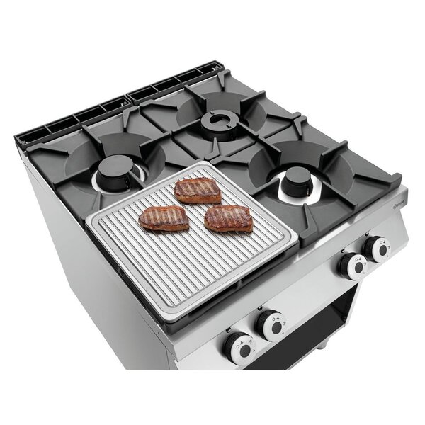 Grillplaat | 900-R | Geribbeld Gietijzer | Met Sapgoot