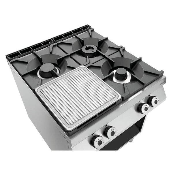 Grillplaat | 900-R | Geribbeld Gietijzer | Met Sapgoot