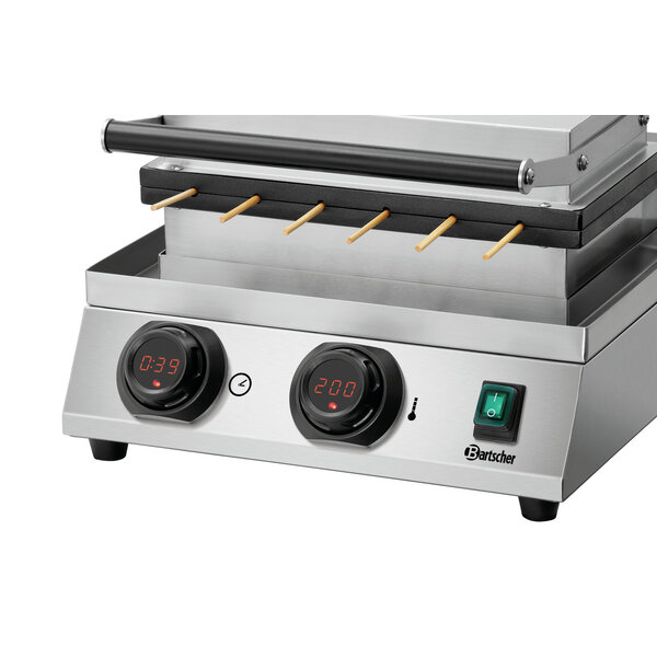 Wafelijzer | MDI Lolly 600 | 6 Ronde Lollywafels, 40x30x140mm | 50-300°C | 1800W | 230V | Zonder Spiesjes