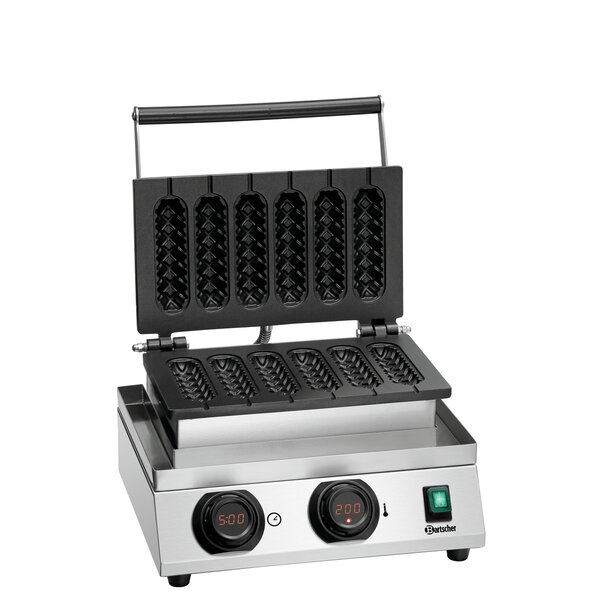 Wafelijzer | MDI Lolly 600 | 6 Ronde Lollywafels, 40x30x140mm | 50-300°C | 1800W | 230V | Zonder Spiesjes